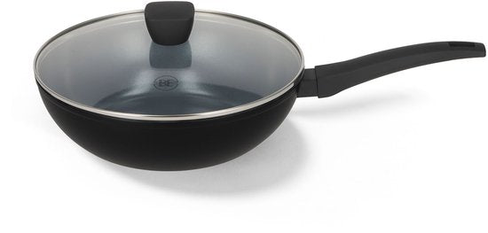 8721082715669 - Delight Wokpfanne mit Deckel - Ø 28 cm - Keramik - PFAS frei - Induktion - Schwarz