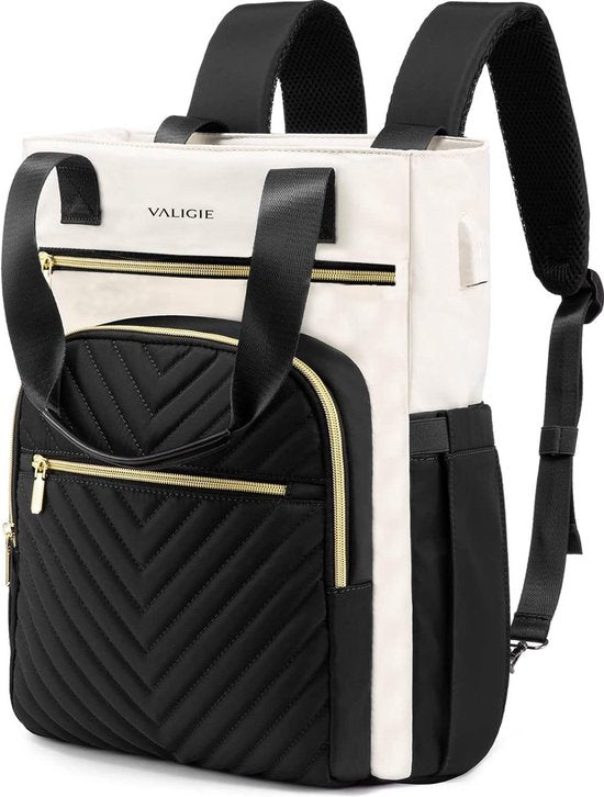 8721082856041 - Rucksack Damen - Rucksack und Handtasche 2 in 1 - Schultasche Mädchen - 156 Zoll Laptop Tasche - USB Port