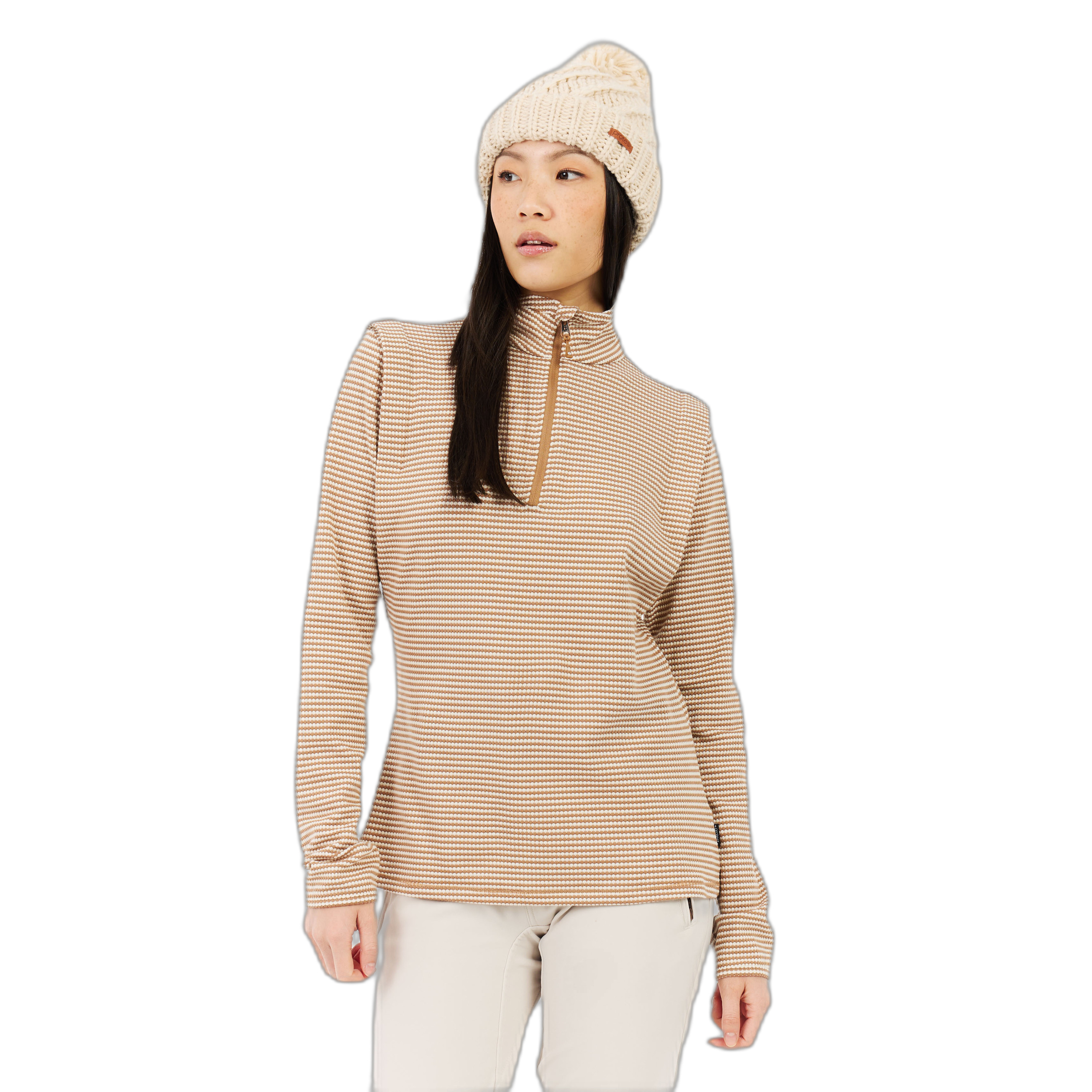 8721088092771 - Unterziehpullover 1 4 Reißverschluss Damen Ivory