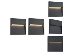 8721096069215 - Vidaxl - Außenbeleuchtung - Living Außenwandleuchten 2 Stk led 3W Schwarz Quadratisch - Schwarz