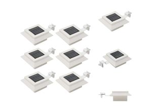 8721096069383 - Vidaxl - Außenbeleuchtung - Living Outdoor Solarleuchten 6 Stück led Quadratisch 12 cm Weiß - Weiß