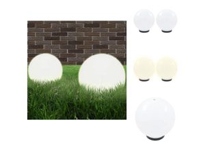 8721096069574 - Außenbeleuchtung - Living LED-Gartenleuchten 2 Stk Kugelförmig 25 cm PMMA - Weiß