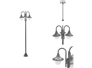 8721096069871 - Vidaxl - Außenbeleuchtung - Living Garten-Pollerleuchte E27 220 cm Aluminium 3-Laterne Bronze - Braun