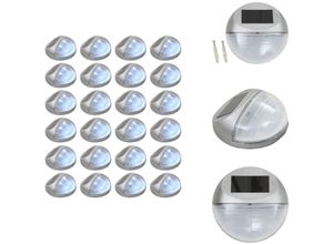 8721096070082 - Vidaxl - Außenbeleuchtung - Living Solar-Außenleuchten für Wand led 24 Stk Rund Silbern - Silber