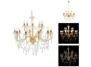 8721096070310 - Vidaxl - Kronleuchter - Living Kronleuchter 2-lagig Golden 15×E14-Glühbirnen - Gold 8721096070310 - Vidaxl - Kronleuchter - Living Kronleuchter 2-lagig Golden 15×E14-Glühbirnen - Gold