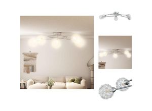 8721096070563 - Deckenleuchten - Living Deckenleuchte mit Drahtgeflecht-Schirmen für 5 G9 LED-Leuchten - Transparent