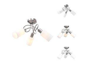 8721096070648 - Vidaxl - Deckenleuchten - Living Deckenleuchte mit Keramik-Lampenschirmen für 3 E14 Glühlampen - Weiß