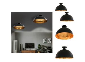 8721096071768 - Lampen - Living Deckenleuchten 2 Stk Schwarz und Gold Halbkugelförmig E27 - Schwarz