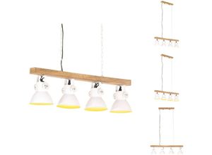 8721096072185 - Vidaxl - Lampen - Living Deckenlampe Industriestil Weiß E27 Mangoholz - Weiß