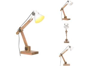 8721096073250 - Lampen - Living Schreibtischlampe Industriestil Weiß Rund 58x18x90 cm E27 - Weiß