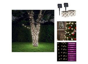 8721096107412 - Weihnachtsbeleuchtung - Living Solar-Lichterkette 2 Stk 2x200 LED Kaltweiß Innen Außen