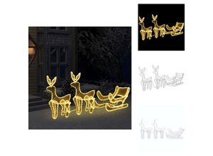 8721096108464 - Weihnachtsbeleuchtung - Living Weihnachtsbeleuchtung 2 Rentiere und Schlitten Mesh 648 LEDs