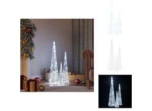 8721096109515 - Vidaxl - Weihnachtsbeleuchtung - Living LED-Leuchtkegel-Set Acryl Deko Kaltweiß 30 45 60 cm