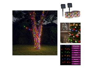 8721096110696 - Vidaxl - Weihnachtsbeleuchtung - Living Solar-Lichterkette 2 Stk 2x200 led Mehrfarbig Innen Außen