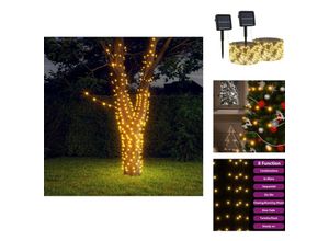 8721096110863 - Vidaxl - Weihnachtsbeleuchtung - Living Solar-Lichterkette 2 Stk 2x200 led Warmweiß Innen Außen