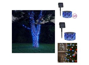 8721096111488 - Vidaxl - Weihnachtsbeleuchtung - Living Solar-Lichterketten 5 Stk 5x200 led Blau Innen Außen