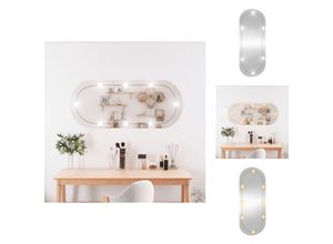 8721096116124 - Vidaxl - Spiegel - Living Wandspiegel mit LED-Leuchten 40x90 cm Glas Oval - Silber