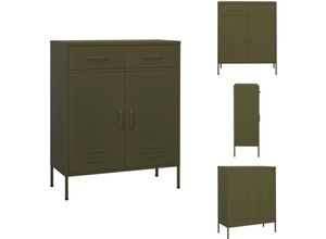 8721096293092 - Vidaxl - Aufbewahrungsschränke & Schließfächer - Living Lagerschrank Olivgrün 80x35x1015 cm Stahl - Grün