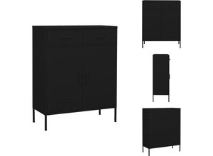 8721096294327 - Vidaxl - Aufbewahrungsschränke & Schließfächer - Living Lagerschrank Schwarz 80x35x1015 cm Stahl - Schwarz