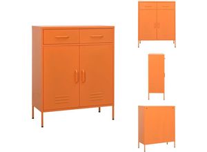 8721096294983 - Aufbewahrungsschränke & Schließfächer - Living Lagerschrank Orange 80x35x1015 cm Stahl - Orange