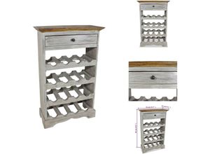 8721096297441 - Vidaxl - Weinregale - Living Weinregal Recyceltes Massivholz 55 x 23 x 85 cm - Braun