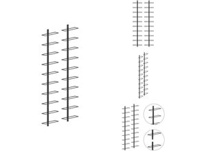 8721096297601 - Vidaxl - Weinregale - Living Wand-Weinregale für 20 Flaschen 2 Stk Schwarz Metall - Schwarz