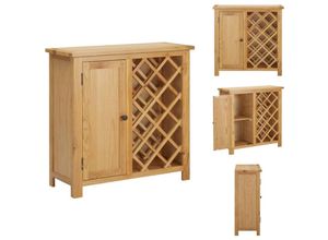 8721096297670 - Vidaxl - Weinregale - Living Weinschrank für 11 Flaschen 80 x 32 x 80 cm Eiche Massivholz - Braun