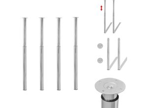 8721096401862 - Vidaxl - Tischbeine - Living Teleskopische Tischbeine 4 Stk Chrom 710 - 1100 mm - Silber