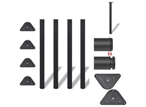 8721096401992 - Vidaxl - Tischbeine - 4 höhenverstellbare Tischbeine Schwarz 870 mm - Schwarz 8721096401992 - Vidaxl - Tischbeine - 4 höhenverstellbare Tischbeine Schwarz 870 mm - Schwarz