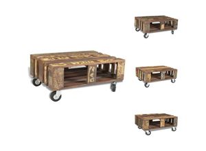 8721096430695 - Vidaxl - Couchtische - Living Couchtisch mit 4 Rollen Altholz - Braun
