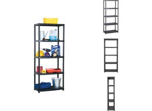 8721096721946 - Vidaxl - Industrieregale - Living Lagerregal 5-Tier Schwarz 71x38x170 cm Kunststoff - Schwarz