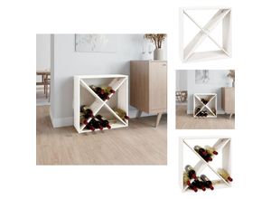 8721096722172 - Vidaxl - Barschränke & Hausbars - Living Weinregal Weiß 62x25x62 cm Massivholz Kiefer - Weiß