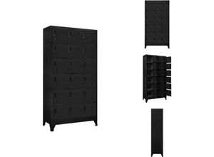 8721096726415 - Vidaxl - Aufbewahrungsschränke & Schließfächer - Living Schließfachschrank Schwarz 90x40x180 cm Stahl - Schwarz