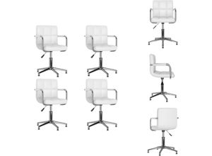 8721096743627 - Vidaxl - Esszimmerstühle - Living Esszimmerstühle 4 Stk Drehbar Weiß Kunstleder - Weiß
