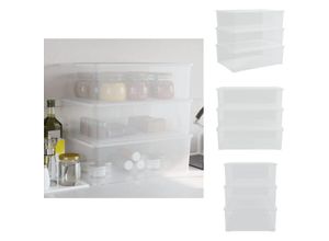 8721096755637 - Ordnungshelfer - Living Aufbewahrungsboxen Kunststoff 3 Stk 25 L Stapelbar - Transparent