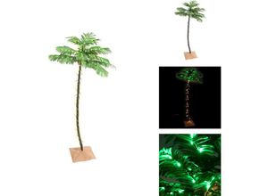 8721096809217 - Weihnachtsbäume - Living Künstliche Palme mit 96 LEDs Warmweiß 180 cm - Weiß