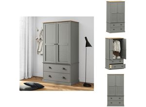 8721096828652 - Kleiderschränke - Living Kleiderschrank VIGO Grau 90x55x176 cm Massivholz Kiefer