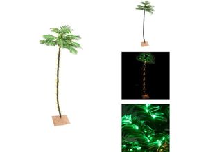 8721096863905 - Weihnachtsbäume - Living Künstliche Palme mit 136 LEDs Warmweiß 220 cm - Weiß