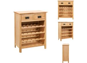 8721096875274 - Vidaxl - Weinregale - Living Weinschrank 72x32x90 cm Massivholz Eiche - Braun