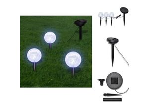 8721096876202 - Außenbeleuchtung - Living Solarkugel 3 LED Gartenleuchten mit Erdspießen & Solarmodul - Weiß