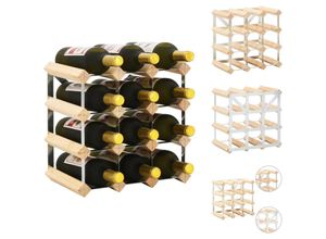 8721096945618 - Vidaxl - Weinregale - Living Weinregal für 12 Flaschen Massivholz Kiefer - Beige