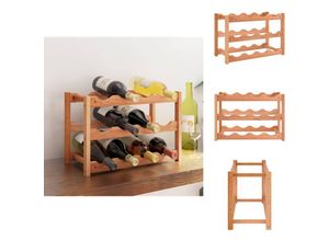 8721096957819 - Vidaxl - Weinregale - Living Weinregal für 12 Flaschen Massivholz Nussbaum - Braun