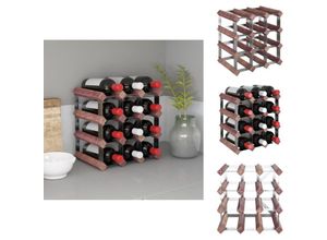 8721096986758 - Vidaxl - Weinregale - Living Weinregal für 12 Flaschen Braun Massivholz Kiefer - Braun