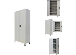 8721096991219 - Aktenschränke - Living Büroschrank mit 2 Türen Stahl 90x40x180 cm Grau - Grau