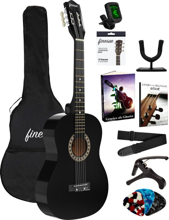 8721098590090 - Akustikgitarre - Starter Set - Nylonsaiten - Klassische Gitarre - Gitarre Kinder & Erwachsene