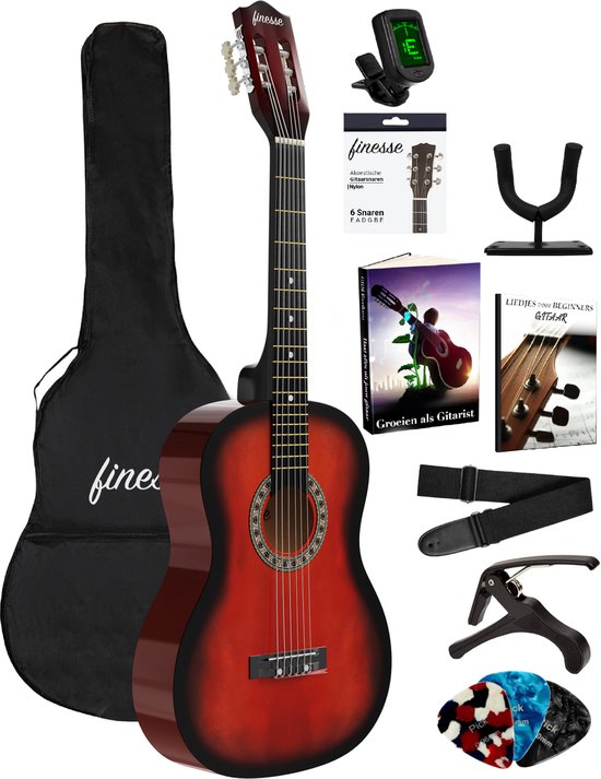 8721098590106 - Akustikgitarre - Starter Set - Nylonsaiten - Klassische Gitarre - Gitarre Kinder & Erwachsene