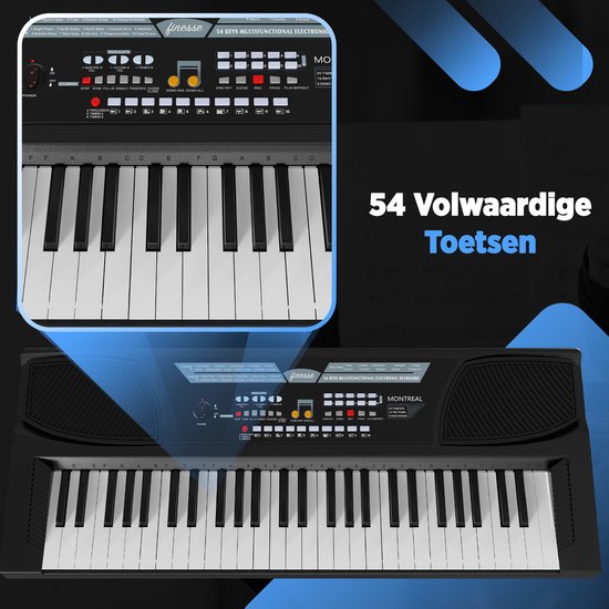 8721098590144 - Keyboard Piano - 54 Tasten - Klavieraufkleber - Electric Piano - Digital Piano - Kind - Erwachsene