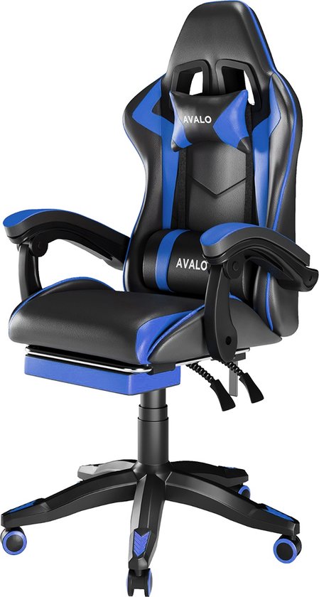 8721098880177 - Gaming Chair - Game Chair - Ergonomischer Bürostuhl Verstellbar - Game Chair - Gaming Chair - Schwarz Blau