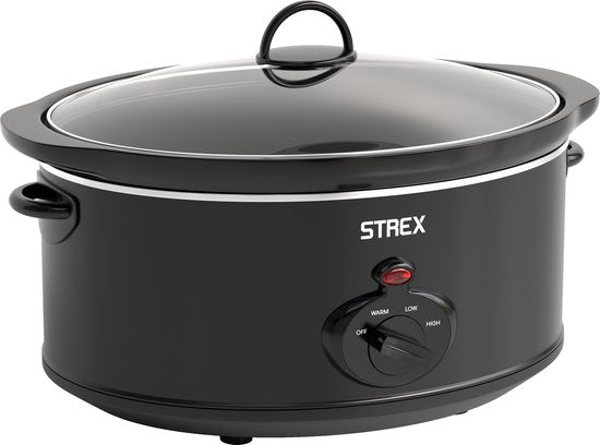 8721098880290 - Slowcooker 65L - Herausnehmbarer Keramik-Innenbehälter - Warmhaltefunktion - Slow Cooker - Schwarz