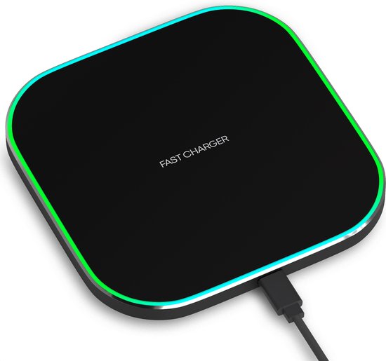 8721098880993 - Wireless Charger 15W - Inklusive Kabel - QI-Schnellladegerät - Wireless Charger - Schnellladegerät - LED-Anzeige